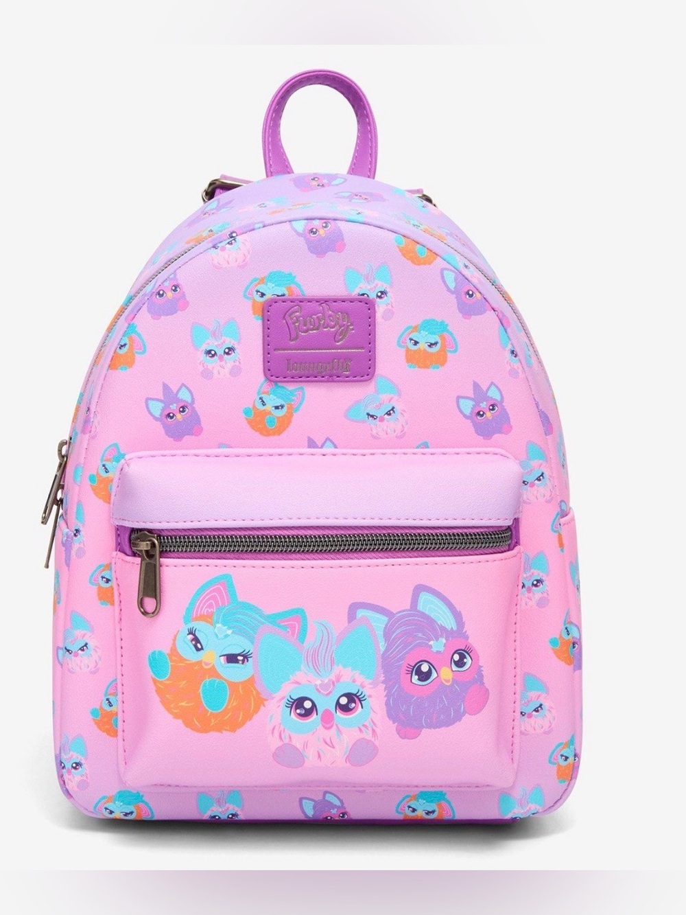Loungefly Pastel Pink Furby Faces Mini Backpack- New